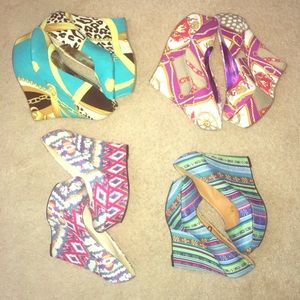 Size 10 multi color wedges